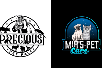 do equine pet bird cat cow dog bull animal farm logo design