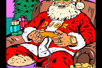 draw retro holiday christmas artworks as a gift