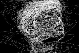 edit your selfie or face photo to digital scribble art