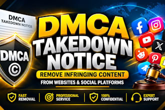 remove takedown insta fb tiktok yt reddit negative map listing google under dmca