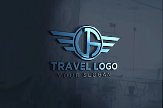 make a travel agency logo, and vacation design