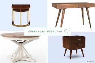 furniture and product of 3d modeling and rendering