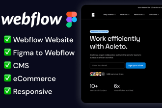 design or develop webflow website, figma to webflow, webflow landing page