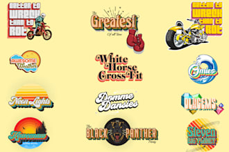 design 3d 70s vintage retro typography for logo, t shirt