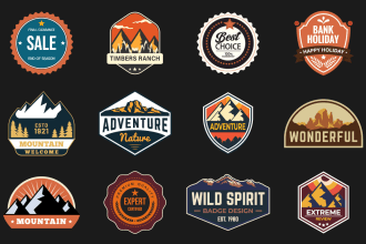 design clean badge patch round sticker tshirt logo design