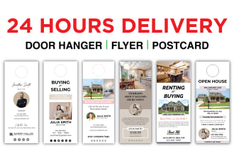 do real estate flyer, postcard, door hanger design in 24 hrs