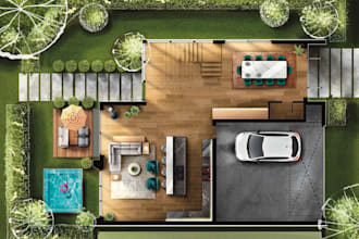 draw architectural landscape plan sketch