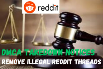 remove pirated,illegal,defaming and leaked content over reddit under dmca