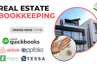setup, catchup, and bookkeeping on quickbooks  for your real estate business
