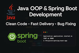 java object oriented programming projects and spring boot tasks