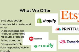 set up esty print on demand shop, esty seo, esty shop print on demand esty