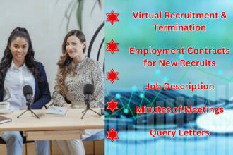write job description minutes of meetings and virtually recruit