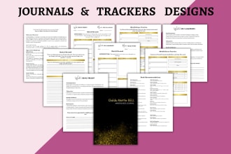 design custom printable planner, minimalist journal, tracker tempalte
