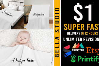 make brilliant blanket mockup, custom blanket mockup