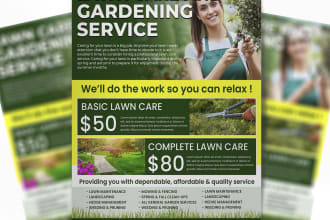 design professional lawn care, landscape, irrigation flyers