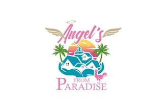very beautiful angel paradise logo design