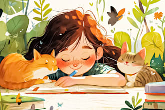 illustrate children story book illustration and kids book cover