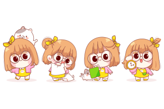 draw cute and kawaii animal vector illustration