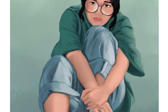 draw your portrait digitally with my drawing style