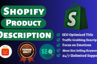 be your shopify product description writer with SEO
