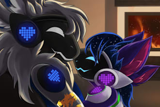 draw couple furry, fursona or anthropomorphic art
