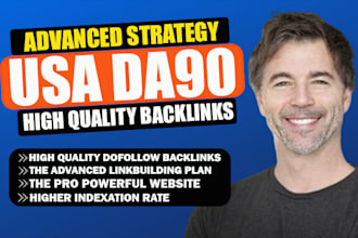 do 25 white hat da90 SEO backlinks USA link building