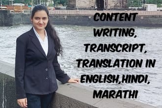 provide content writing translation transcription from english to marathi hindi