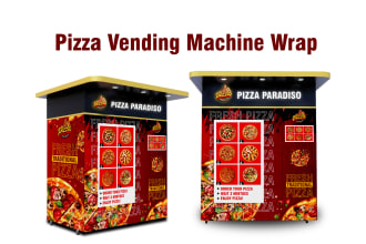 pizza vending machine wrap, fast food vending machine wrap
