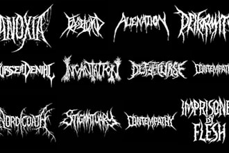 Hot Review!  design death metal logo, slamming,gore grind,black metal