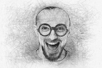 draw a realistic pencil sketch portrait from a photo design