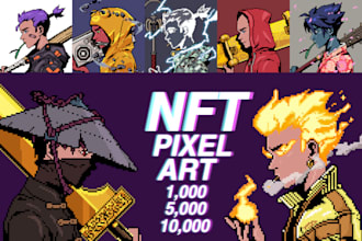 create a pixel art and generate collection nft up to 10k
