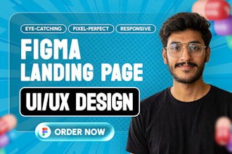 do figma landing page, website ui ux design or figma design