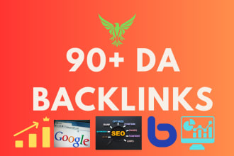 create white hat backlink building on 90 plus da websites with premium drip feed