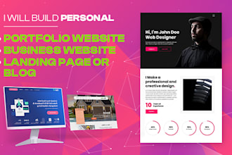 build personal portfolio or business website or landing page or blog