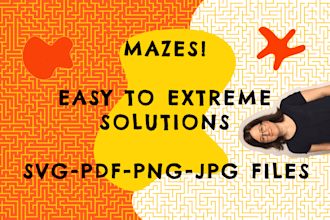 create mazes in editable svg, png, jpg, pdf files easy to extreme levels