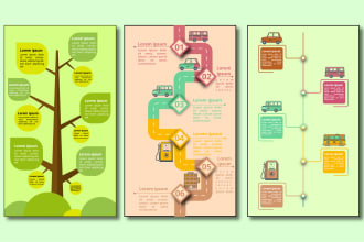 design timeline, roadmap infographics and flow charts