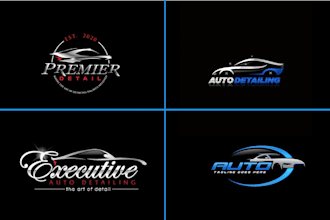 design auto detailing car wash and auto mobile logo