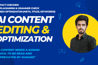 do ai content proofreading, fact checking and SEO optimization