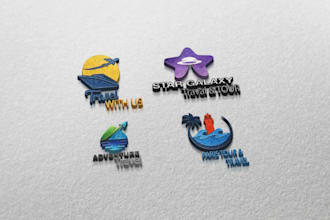 design travel agency,tourism,beach resort and vacation logo