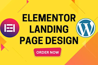 create an attractive elementor landing page design or website design