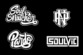 design dj, music, dancer, hiphop, producer and band logo