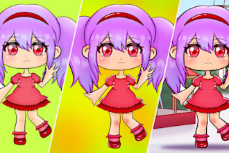 draw cute chibi anime characters for stickers or emotes