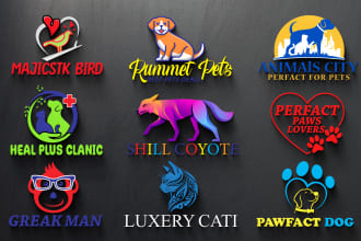 design 3d professional pet shop, dog, cat, animal, custom pet logo with files