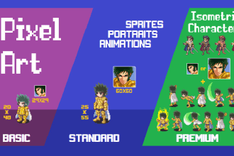 create professional custom pixel art characters and animations