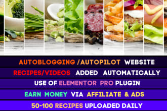 create autopilot cooking website using wp automatic and elementor pro
