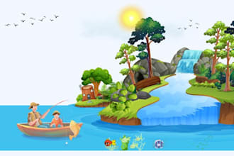 draw cute children book illustration and book covers