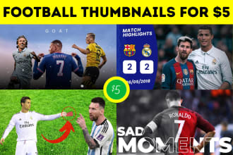 design eye catchy football thumbnails and posters