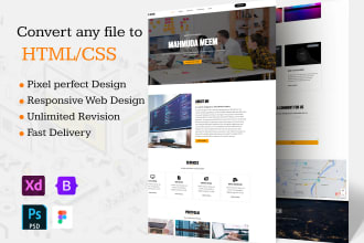 convert figma to html, xd to html, landing page