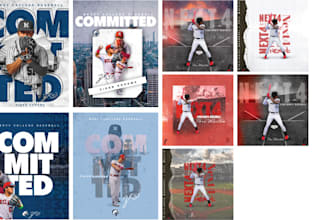 create a sports graphic or commitment edit for any sport