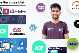 wordpress website design and redesign elementor and acf
